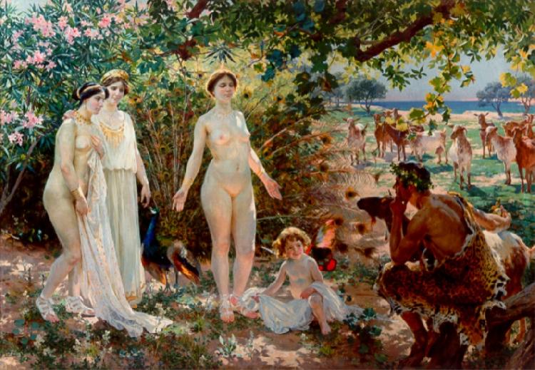 Attilio Simonetti The Judgement of Paris oil painting image